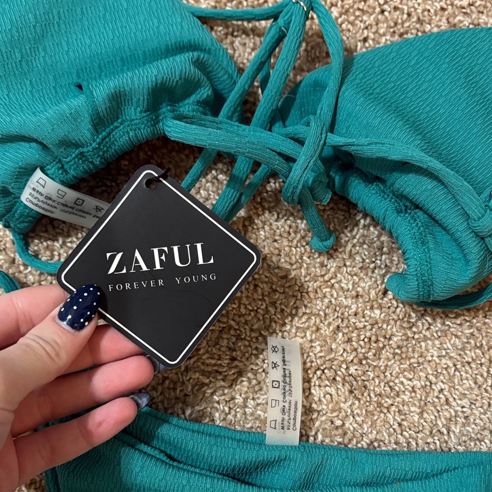 Zaful Turquoise Bikini Set - Picture 2 of 4